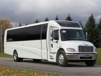 35 pass White Coach Bus - leather seats - dts x