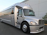 32 pass Silver Limo Party Bus with Pole - x7