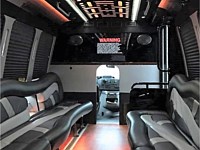 20 pass White Limo Party Bus - Interior - grn1